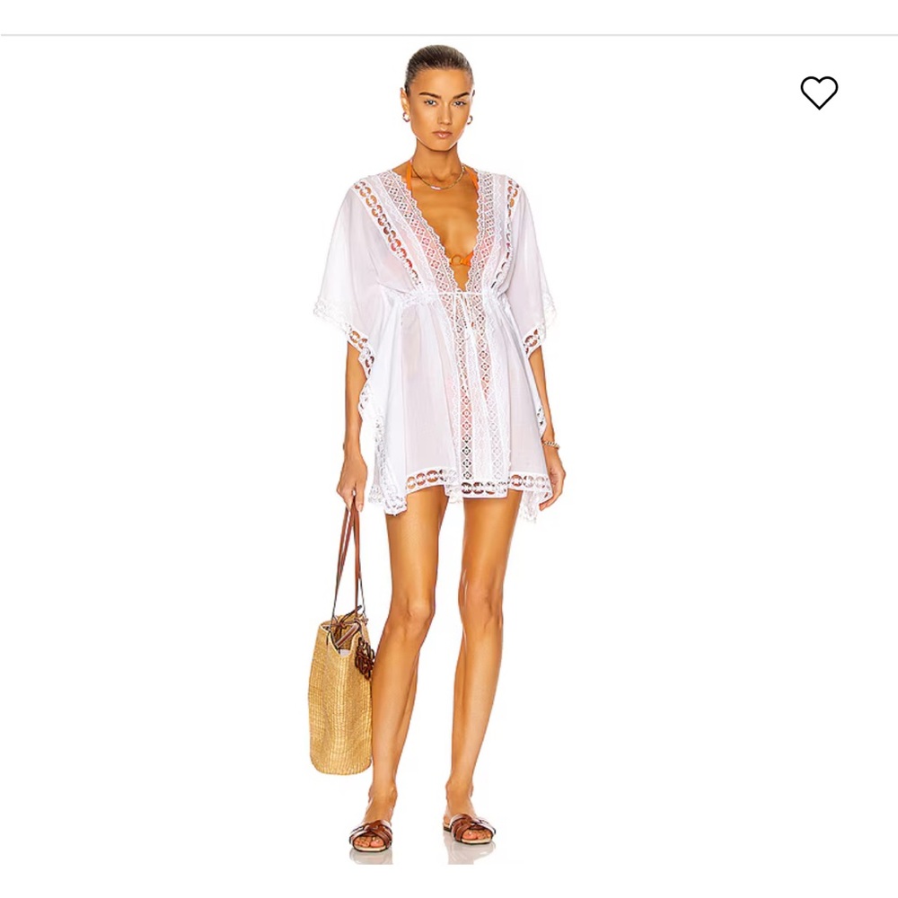 NWT Charo Ruiz Ibiza Kayla Kaftan/Coverup, White Size Large